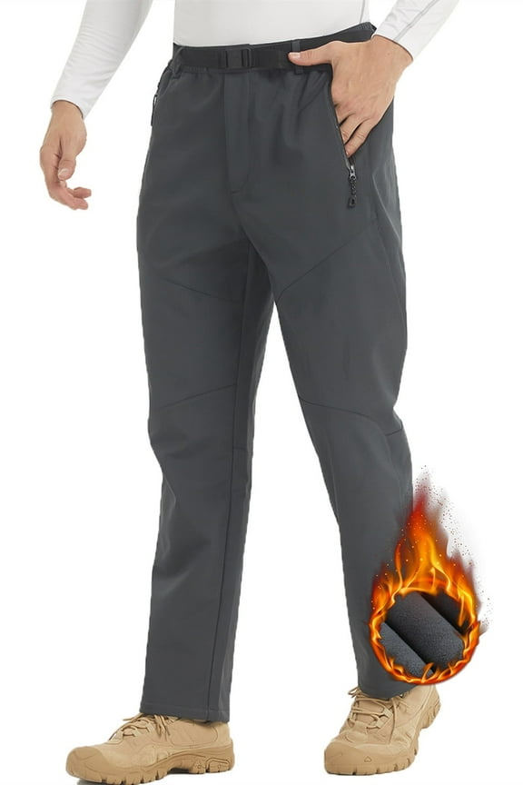 Mens Snow Ski Pants Waterproof Fleece Lined Outdoor Hiking Softshell Pants Size XL