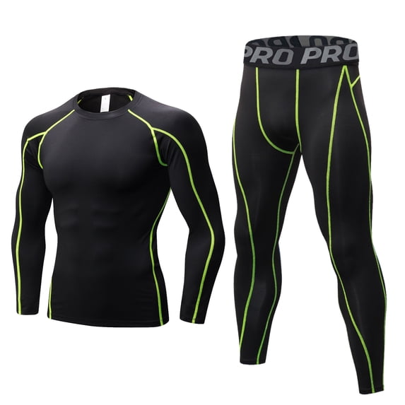 YUSHOW Mens Thermals Underwear Set Thin Wicking Base Layer Crew Neck Long Johns,Size 2XL