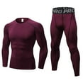 thumbnail image 1 of YUSHOW Mens Thermals Underwear Set Thin Wicking Base Layer Crew Neck Long Johns,Size S, 1 of 8