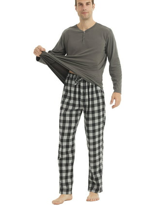 Men's Gray Plaid Fleece Pajama - Pajamas & Sweats