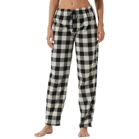 YUSHOW Women Fleece Pajama Pants Buffalo Plaid Pjs Bottoms Soft Comfy Sleep Lounge Pj Pants M