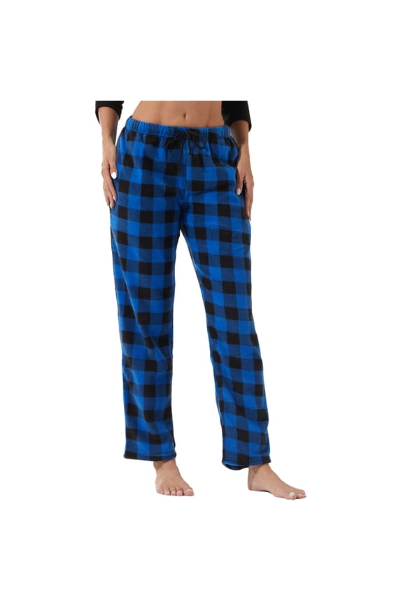 Women Fleece Pajama Pants Buffalo Plaid Pjs Bottoms Soft Comfy Sleep Lounge Pj Pants M