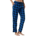 thumbnail image 1 of YUSHOW Women Fleece Pajama Pants Comfy Buffalo Plaid Pjs Bottoms with Pockets, Blue Plaid, S, 1 of 7