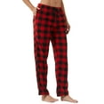 thumbnail image 1 of YUSHOW Women Fleece Pajama Pants Comfy Buffalo Plaid Pjs Bottoms with Pockets, Red Plaid, M, 1 of 7