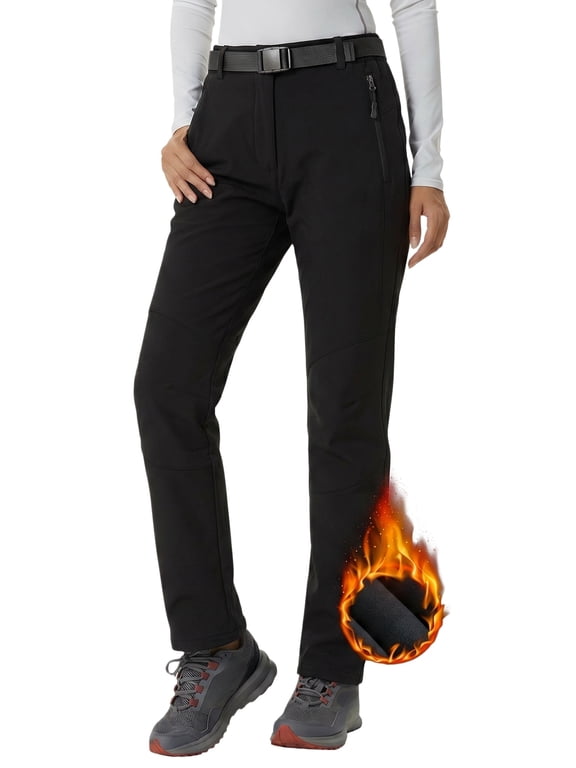 Women Snow Pants Fleece Lined Snow Ski Hiking Softshell Pants Size M