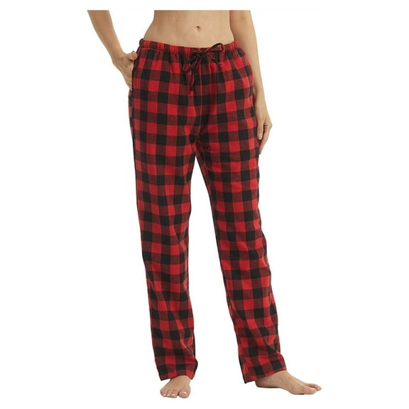 YUSHOW Womens Flannel Pajama Pants for Women Soft Plaid Pj Bottoms Lounge Pj Pants Size M