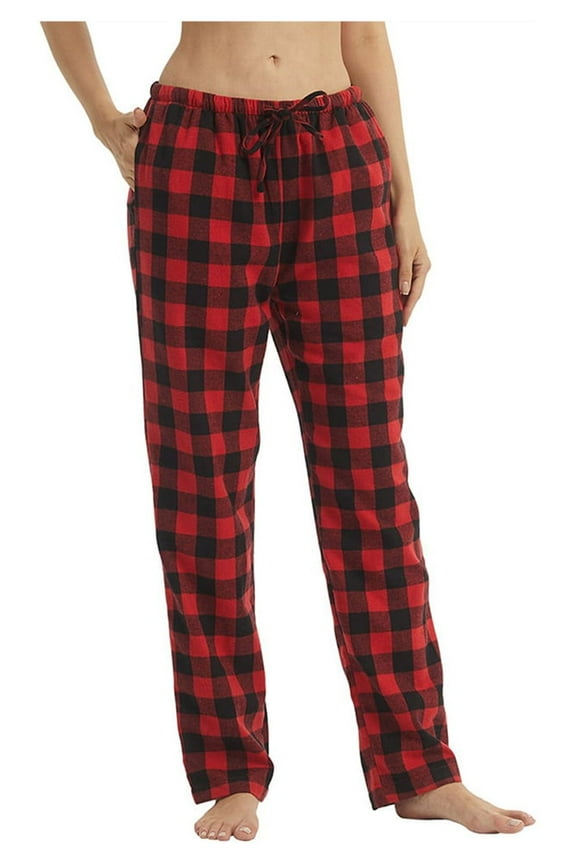 Womens Flannel Pajama Pants for Women Soft Plaid Pj Bottoms Lounge Pj Pants Size S