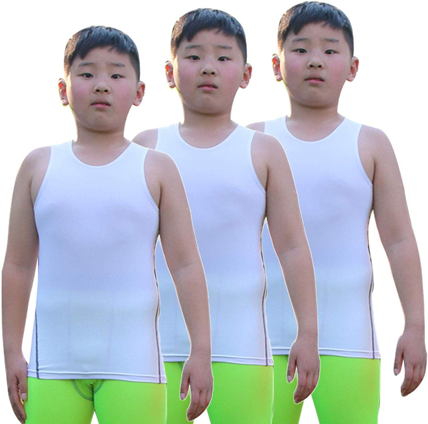 YUSHOW Youth Boys Girls Compression Tank Tops Athletic Sleeveless Shirt  Undershirts Workout Base Layer Vest 