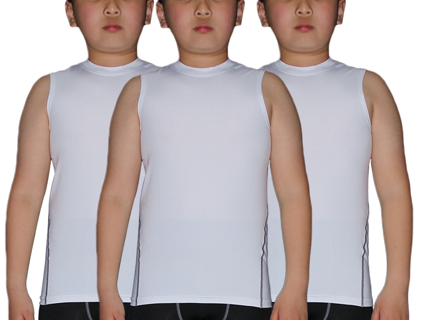 Kids Boys Girls Compression Tank Top & Shorts Sleeveless Base