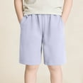 thumbnail image 1 of YUSIM Boys Cotton Sweat Shorts- Casual Summer Relaxed Fit Elastic waist Kids Active Shorts Gray Size 5 T, 1 of 6