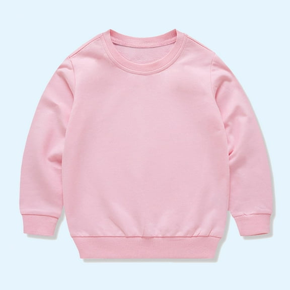YUSIM Boys Cotton Sweatshirt- Casual Crewneck Long Sleeve Kids Fall Winter Basic Tops Pink Size 10