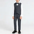 thumbnail image 1 of YUSIM Boys Dress Suit Sets 3 Piece- Bow Tie+Button Vest+Formal Pants Kids Outfit Sets Gray Size 2 T, 1 of 7