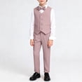 thumbnail image 1 of YUSIM Boys Dress Suit Sets 3 Piece- Bow Tie+Button Vest+Formal Pants Kids Outfit Sets Pink Size 8, 1 of 7