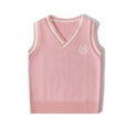 thumbnail image 1 of YUSIM Boys Sweater Vest- V-Neck Casual Sleeveless Soft Kids Fall Winter School Uniform Pink Size 10, 1 of 6