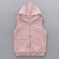 thumbnail image 1 of YUSIM Boys Vest with Hood- Cotton Sleeveless Casual Zipper Kids Fall Jackets Pink Size 5-6 T, 1 of 7