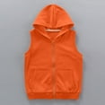 thumbnail image 1 of YUSIM Boys Vest with Hood- Zipper Casual Cotton Sleeveless Kids Fall Jackets Orange Size 9-10 T, 1 of 7