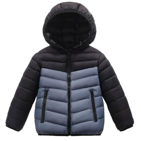 YUSIM Boys Winter Coats with Hood- Zip Up Warm Midweight Casual Quilted Jackets Gray Size 10