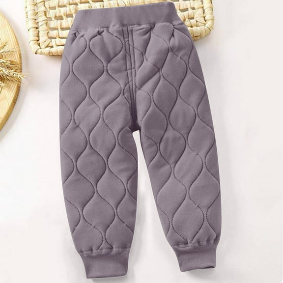 YUSIM Boys Winter Warm Pants- Thick Casual Elastic Waist Cotton Kids Lounge Pants Gray Toddler to Big 2-12