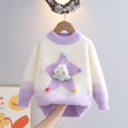 thumbnail image 1 of YUSIM Girls Christmas Sweaters- Pullover Cute Long Sleeve Knit Warm Chunky Sweaters Purple Size 6 T, 1 of 3