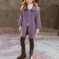 thumbnail image 1 of YUSIM Girls Trench Coats with Pockets- Single Breasted Mid Length Lapel Kids Dress Coat Outwear Purple Size 8 Years, 1 of 9