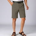 thumbnail image 1 of YUSIM Mens Chino Shorts with Pockets- Summer Cotton Casual Flat Front Shorts Army Green Size 40, 1 of 5