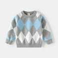 thumbnail image 1 of YUSIM Toddler Boys Striped Sweaters- Casual Pullover Long Sleeve Warm Kids Fall Winter Clothes Gray Size 7 T, 1 of 8