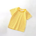 thumbnail image 1 of YUSIM Toddler Boys Striped T Shirts- Soft Crewneck Short Sleeve Casual Kids Cotton Tees Yellow Size 5T, 1 of 5
