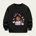 thumbnail image 1 of YUSIM Toddler Girls Fleece Graphic Sweatshirts- Long Sleeve Casual Fashion Cute Fall Winter Tops Black Size 5T, 1 of 5