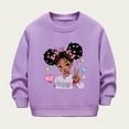 thumbnail image 1 of YUSIM Toddler Girls Fleece Graphic Sweatshirts- Long Sleeve Fashion Casual Cute Fall Winter Tops Purple Size 6T, 1 of 5