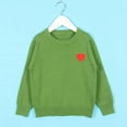thumbnail image 1 of YUSIM Toddler Girls Heart Print Sweaters- Long Sleeve Cute Warm Casual Pullover Sweaters Green Size 5 T, 1 of 5
