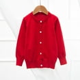 thumbnail image 1 of YUSIM Toddler Girls Knit Cardigan Sweaters- Button Down Warm Casual Long Sleeve Kids Clothes Red Size 1-8 T, 1 of 3