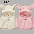 thumbnail image 1 of YUSIM Toddler Girls Rabbit Hoodies 2 PC- Cotton Soft Cute Long Sleeve Pullover Sweatshirt Pink Size 1-5 T, 1 of 5