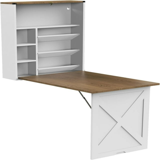 YUSING Wall Mounted Fold Out Convertible Desk Multi Computer Desk