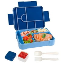 YUSS Bento Lunch Boxes,Lunch Container for Adults with 7 Compartments Portable Meal Prep Container,Lunchable Food Container with Utensils,BPA-Free,Blue