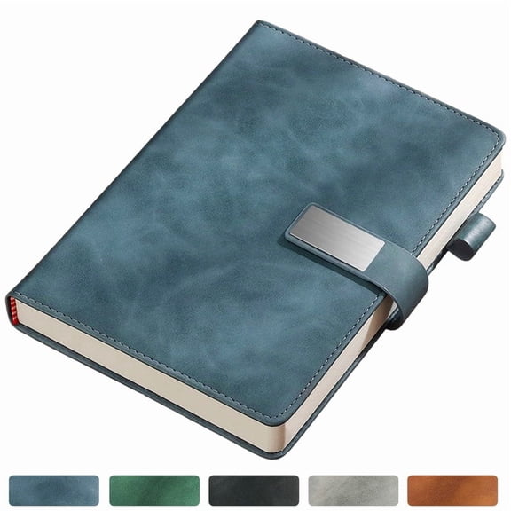 YUSS PU Leather Journal Notebook, A5 Magnetic Closure Notebook, Lined Writing Journal for Office, School, Travel & Daily Use, Blue