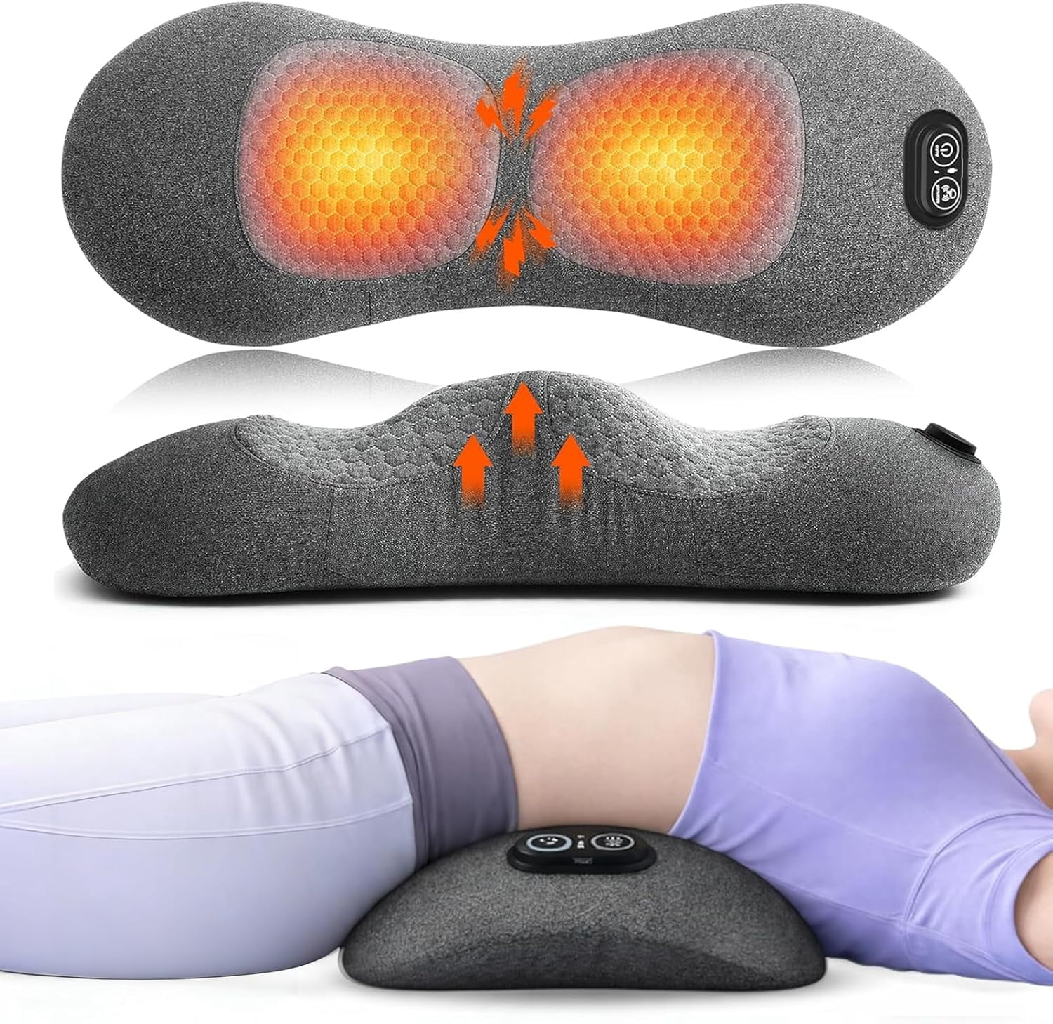 YUSUIYI 3 in 1 Lumbar Back Massager with Heat,Vibration,& Traction ...