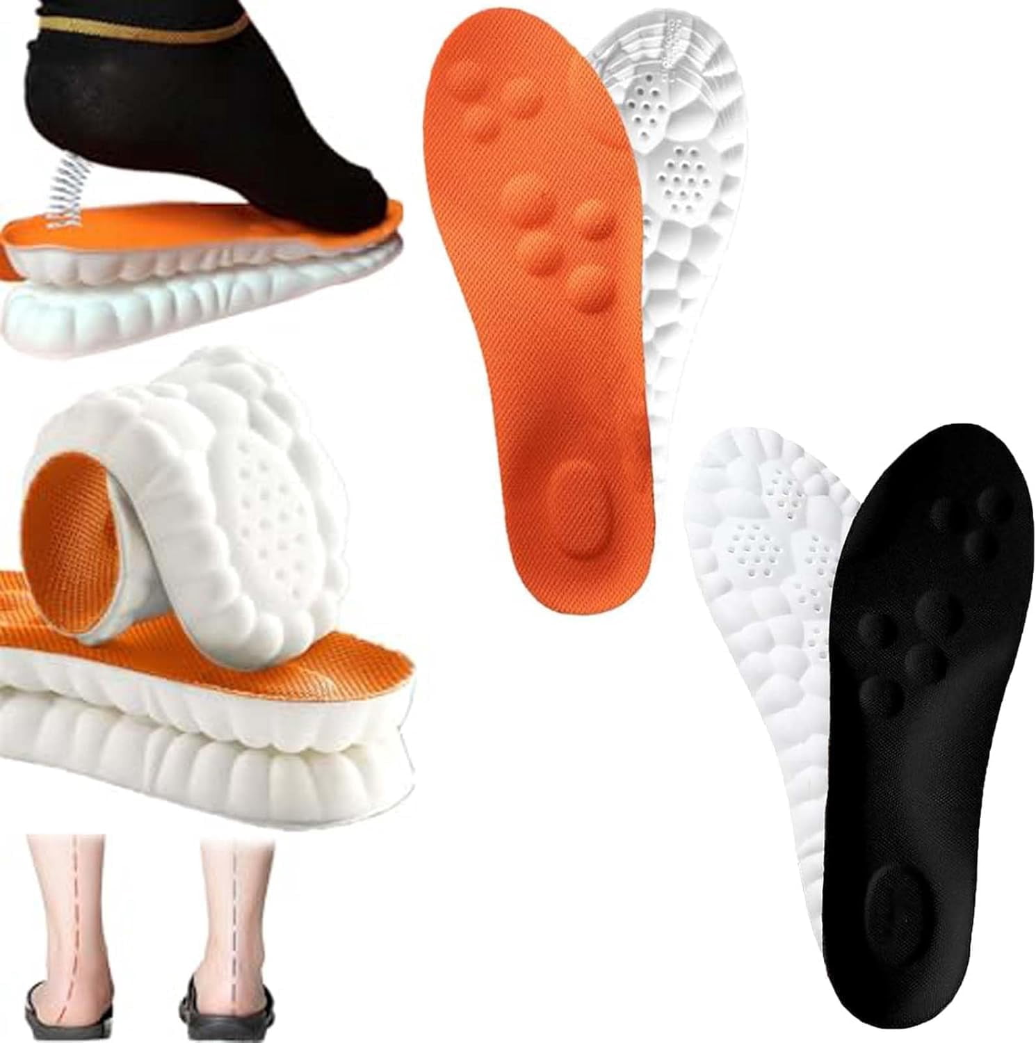 Easy Soft Insole YUSUIYI 4D Shoe Cloud Insoles for Men Women,Cuttable Shock Absorption ...