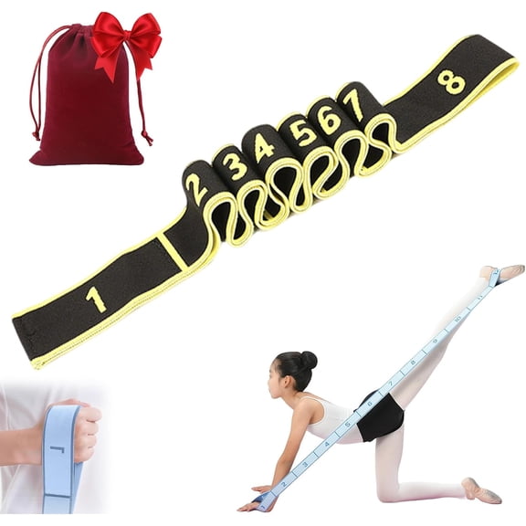 YUSUIYI Fitness Numbered Resistance Bands,8/10/12-Section Elastic Training Exercise Stretch Straps with Loops & Clear Markings for Stretching and Yoga