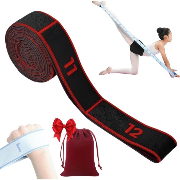 YUSUIYI Fitness Numbered Resistance Bands,8/10/12-Section Elastic Training Exercise Stretch Straps with Loops & Clear Markings for Stretching and Yoga