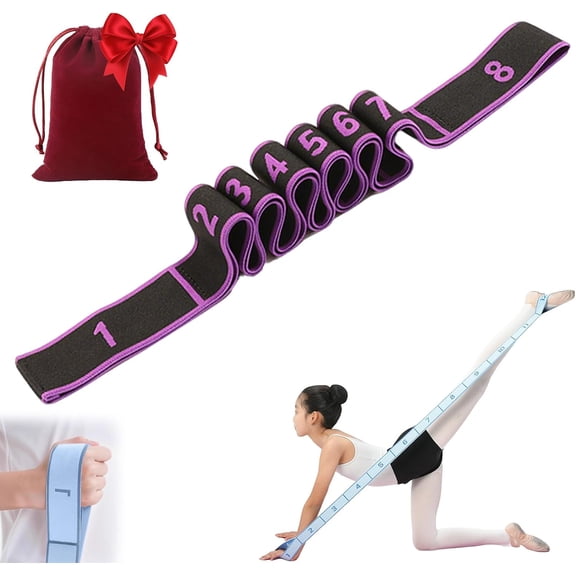 YUSUIYI Fitness Numbered Resistance Bands,8/10/12-Section Elastic Training Exercise Stretch Straps with Loops & Clear Markings for Stretching and Yoga