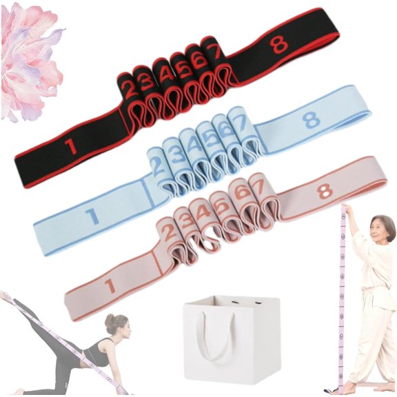 YUSUIYI Fitness Resistance Bands with Numbers,8/10/11/12/13/14 Segment Elastic Pull Rope for Exercise