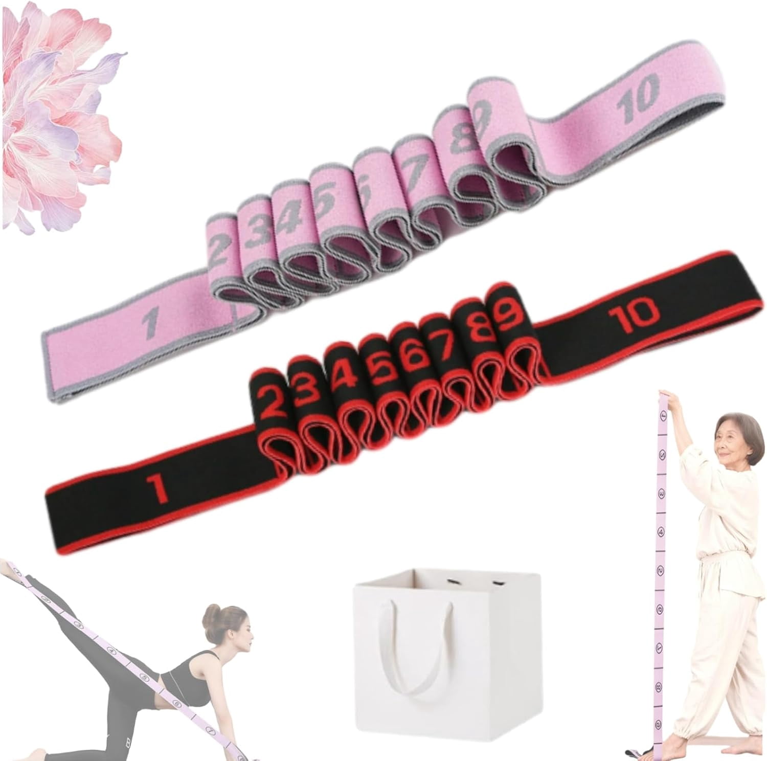 Elastic Numbers YUSUIYI Fitness Resistance Bands with Numbers,8/10/11/12/13/14 Segment ...