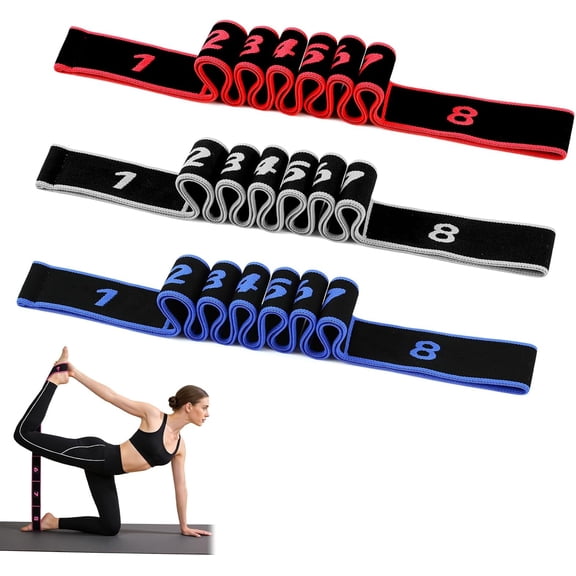 YUSUIYI Numbered Resistance Bands for Glutes,Adjustable 8-Section Elastic Training Fitness Stretch Straps with Loops for Exercise & Stretching