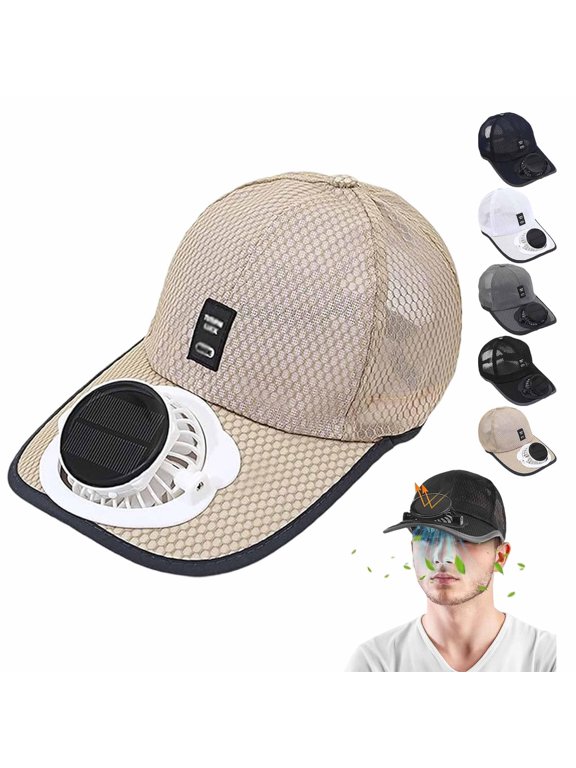 YUSUIYI Solar Rechargeable Peak Cap,Built in Wide Brim Baseball Hat,Outdoor Fishing Beach Sun Hat
