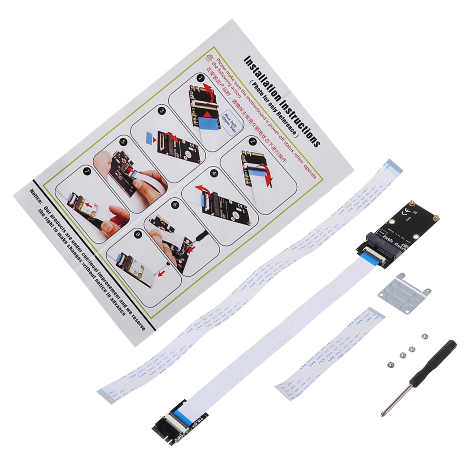 YUTIPGER Durable for M.2 (NGFF) for Key A/E/A+E to Mini PCIE Adapter