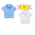 thumbnail image 1 of YUTK 2PC 5T Girls Clothes Children'S Summer Solid Color Short-Sleeved Top Men'S and Women'S Big Children'S Solid Color T-Shirt(White,Light Blue), 1 of 2
