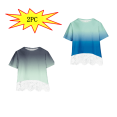 thumbnail image 1 of YUTK 2PC Girls Tops Girls Shirt Crewneck Layered Floral Print Short Sleeve Cute Kids Blouse Lace Tee Top(Blue,Green), 1 of 2