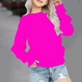 thumbnail image 1 of YUTK 2T Girl Clothes Toddler Kids Boys Girls Fashion Cute Solid Color Long Sleeve Crewneck Sweatshirt Pullover Top Hoodies Hot Pink, 1 of 7