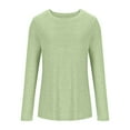 thumbnail image 1 of YUTK 3/4 Length Sleeve Womens Tops - Women's Solid Color Round Neck Long Sleeved Layered Sleeve Top Base Shirt Top Green Xxl, 1 of 8