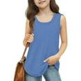 thumbnail image 1 of YUTK 3 Year Old Girl Clothes Toddler Kids Girls Solid Color Print T-Shirt Fashion Cute Round Neck Print Sleeveless Singlet Top Blue 7 Years, 1 of 9